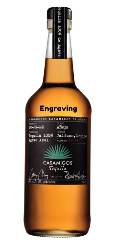 Front view of the Casamigos Anejo Tequila 750ml bottle with engraved label.