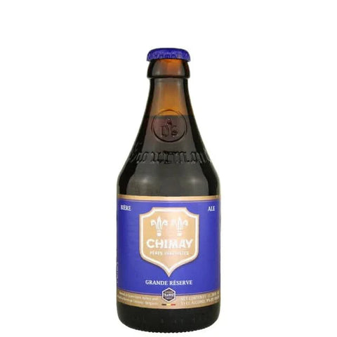 Chimay Grande Réserve bottle with brown label design, front view