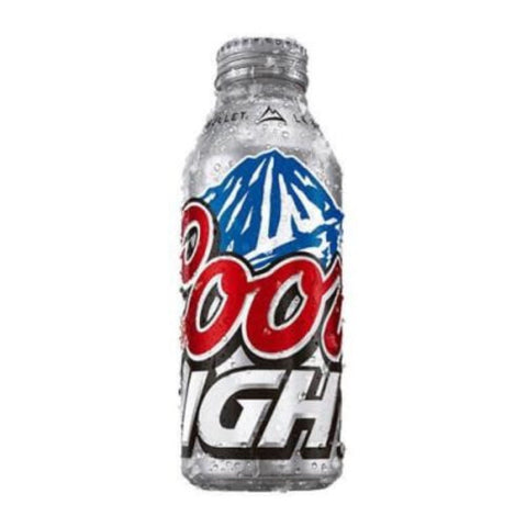 Front view of the silver Coors Light can with mountain logo