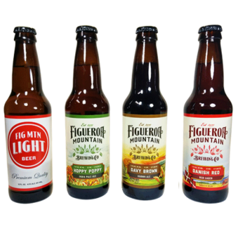 Front view of the Figuroa Mountain Variety 4-Pack with colorful label designs