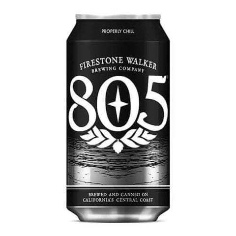 Front view of the Firestone 805 Golden Ale can with black and white design.