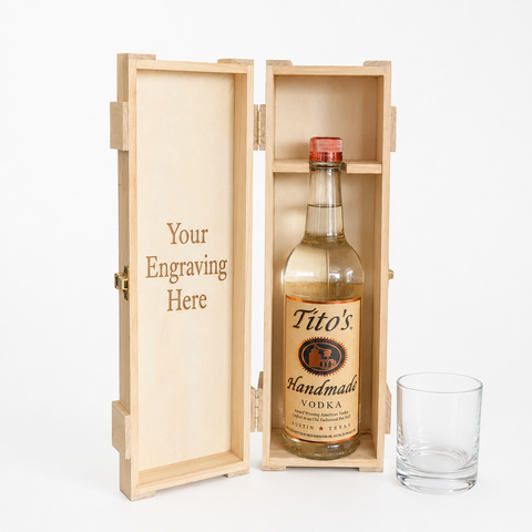 Tito's Handmade Vodka Gift Set with Engraved Glass & Box