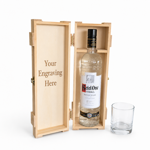 Vodka Gift Set with Engraved Glass & Box - Ketel One