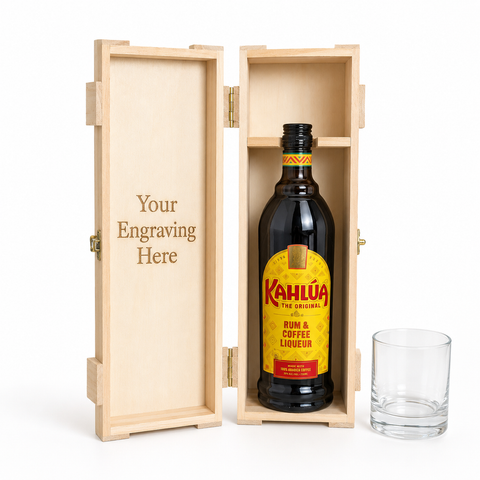 Kahlua Coffee Liqueur Gift Set with Engraved Glass & Box