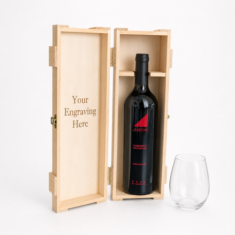 Justin Cabernet Sauvignon Gift Set with Engraved Glass & Box