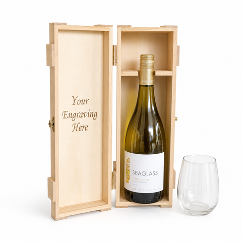 Seaglass Chardonnay Gift Set with Engraved Glass & Box