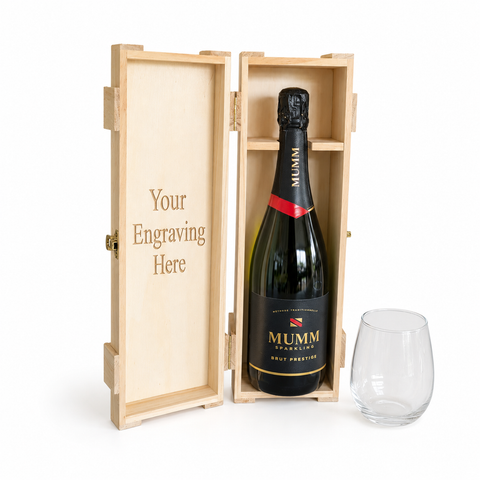 Mumm Sparkling Brut Prestige Gift Set with Engraved Glass & Box