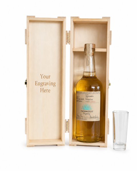Reposado Tequila Gift Set with Engraved Glass & Box - Casamigos Reposado