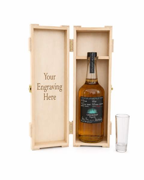 Anejo Tequila Gift Set with Engraved Glass & Box - Casamigos