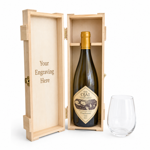 Ojai Vineyard Chardonnay Gift Set with Engraved Glass & Box