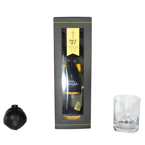 Packaging view of the Illegal Mezcal Tequila Gift Set featuring a bottle and glasses.