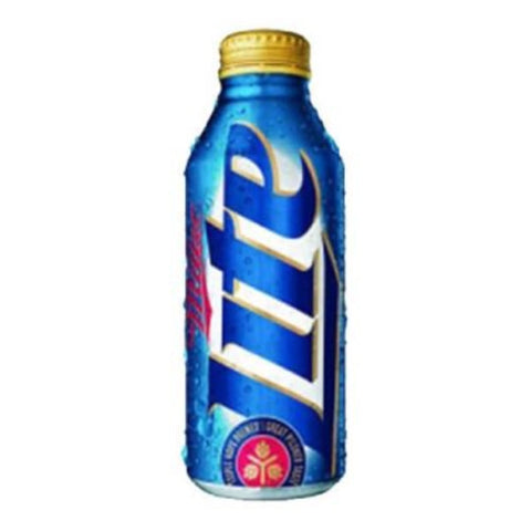 Front view of the blue Miller Lite can with gold cap on a white background