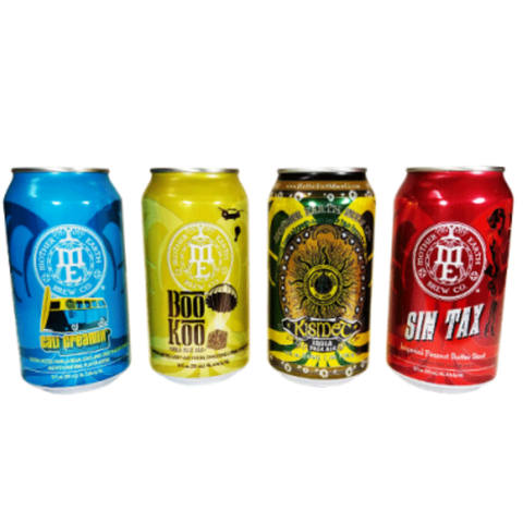 Lifestyle shot of colorful cans from Mother Earth Brewing Variety Pack