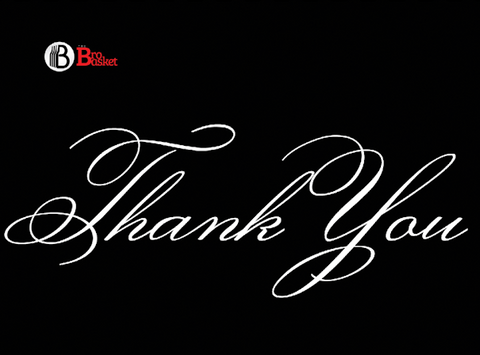 Thank you card with elegant font and simple design on a black background